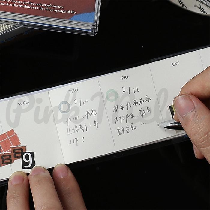 

Weekly Planner Schedule Notes Memo Check List Pocket Aesthetic Lucu - Bloom