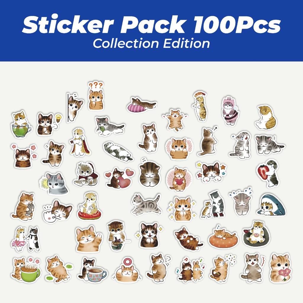 

Hot Stiker Kawaii Kitten [Kucing] Lucu Anti Air Stikers Berperekat Waterproof Sticker Decal Buat Motor Helm Buku Journal Koper Casing HP Laptop Botol Minum