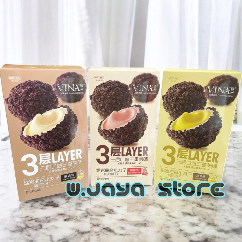 

Vina Sanusi Franzzi Lava cookies Ball Wafer Salut Bulat Isi Krim 100g Strawberry/ Matcha/ Yougrt