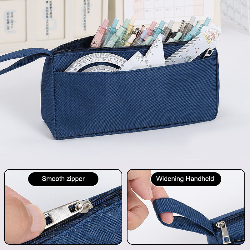 

1PCS/Lot Oxford Cloth Pencil Case, Simple Double Layer, Large Capacity, Portable for Children, Perfect Gift