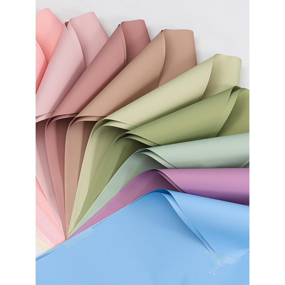 

20pcs Thickening Waterproof Solid Color Flower Wrapping Paper Korean Paper For Florist Packaging Film For Flowers