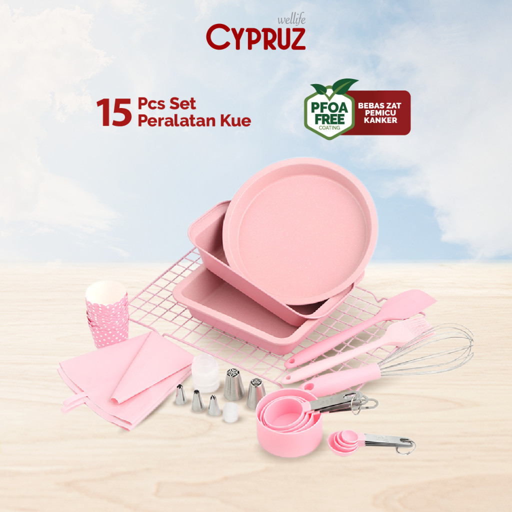 Cypruz Perlengkapan Kue Set  Basic Baking Tools 14 Pcs