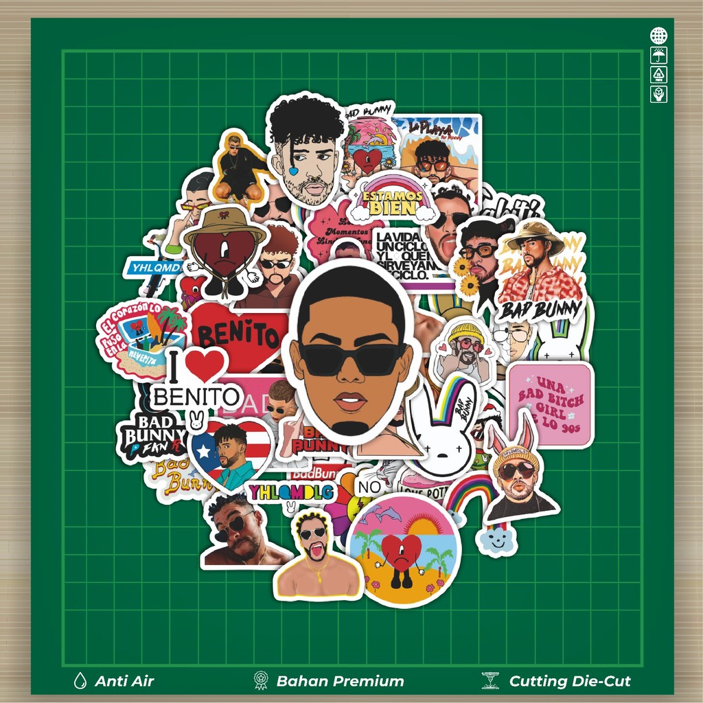 

HOT 50 PCS STIKER Stiker Bad Bunny Series 2 [Seri Kelinci Buruk] Stiker Fashion Cars Decal Dingin Kartu Album Custom Vinyl Anti Air- Sticker Aesthetic Buku Journal Koper Casing HP Tablet Laptop Helm Motor Botol Minum