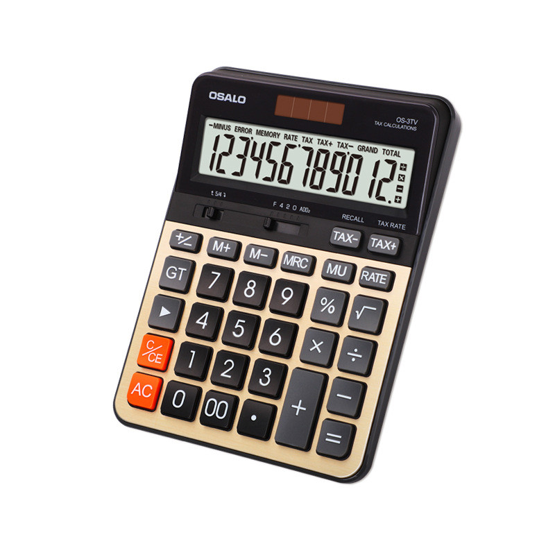 

3TV Office Desktop Calculator Tax Rate Calculation 12 Bit Large Screen Accounting Solar Computer Calculators