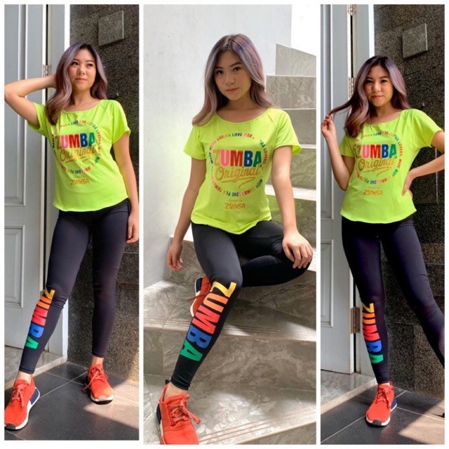 Baju Sport Olahraga Wanita Kekinian / Setelan senam aerobik zumba yoga gym fitness model Sabrina Zum