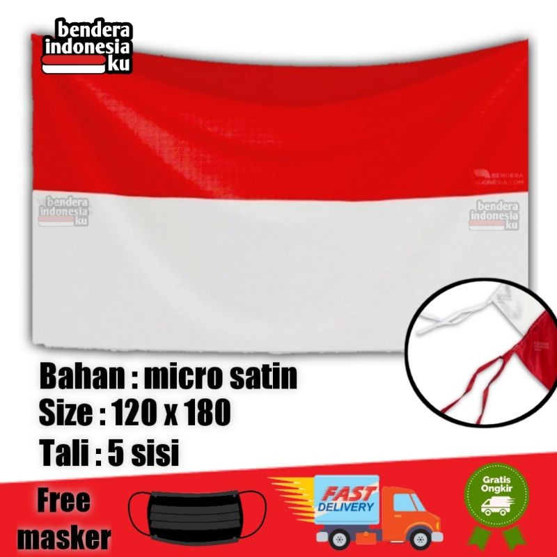 PROMO Bendera merah putih  ukuran 120x180 bendera besar bendera merah putih kain