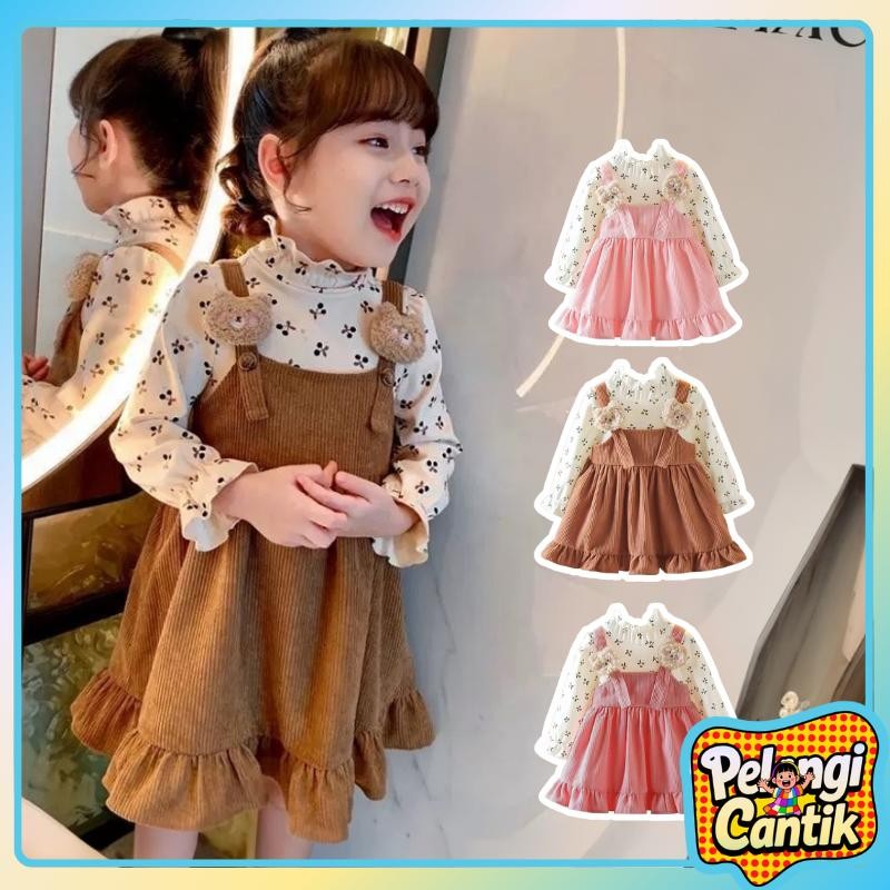 Uisa 6 Bulan - 5 Tahun Dress Anak Perempuan Bear Lengan Panjang Baju Princess Gaun Anak Perempuan Dr