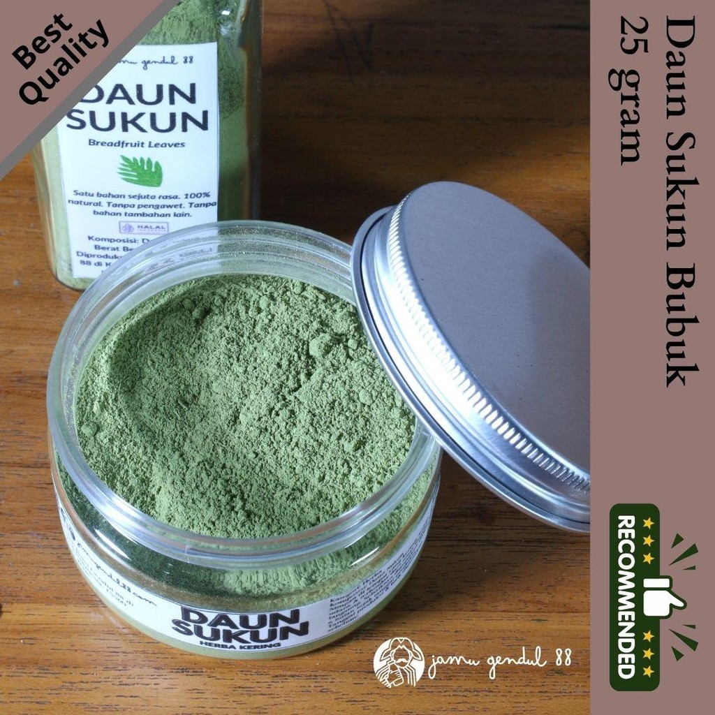 

Daun Sukun Bubuk - Breadfruit Leaf Powder - High Quality Herbs Powder by Jamu Gendul 88