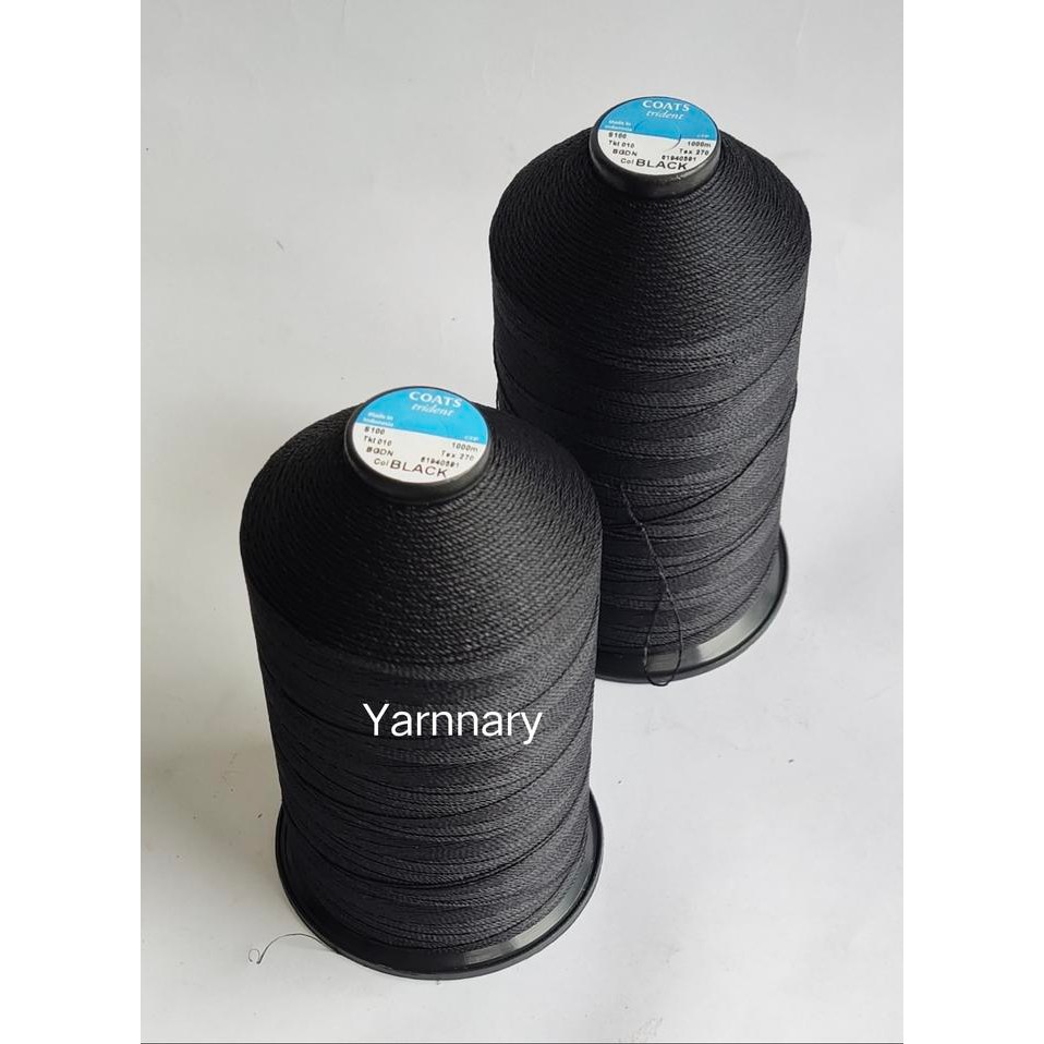 Benang Polyester tkt 10 untuk Jahit Kulit, Sol, Tas, dan Jok Mobil - Hitam