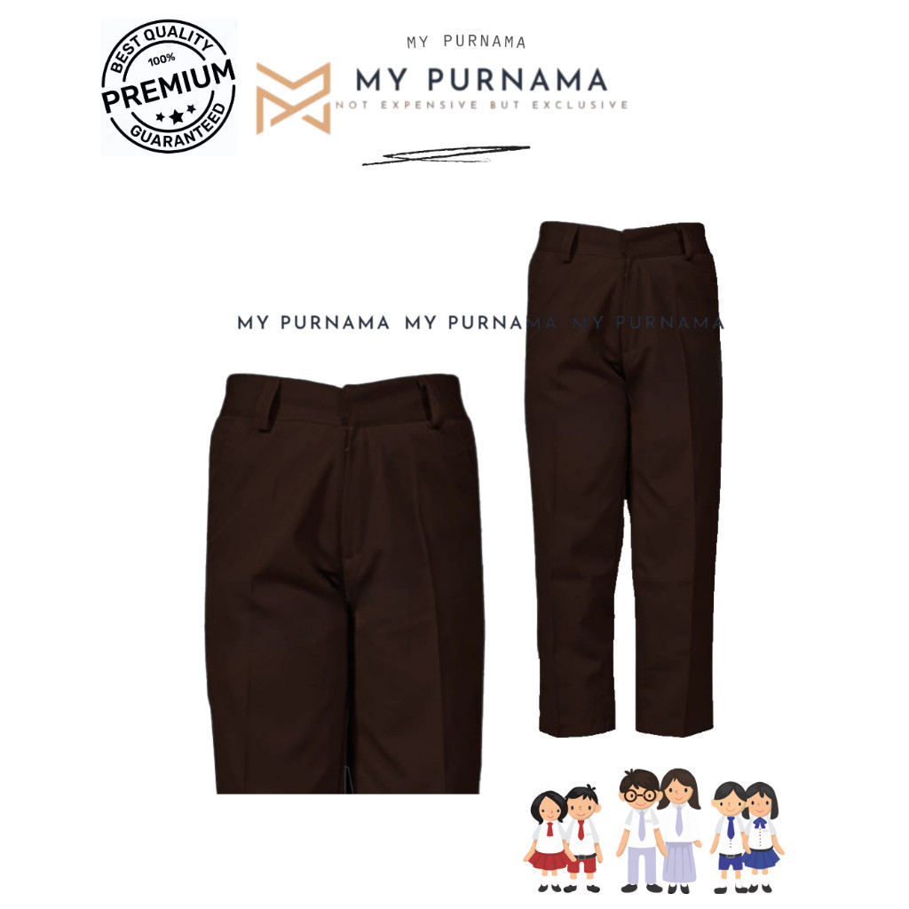 

TERBARU Seragam Sekolah Celana Panjang SMP SMA SMK Laki Laki Premium Warna Coklat -