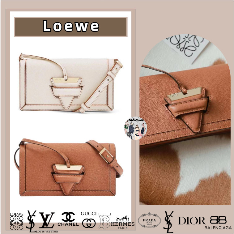 Loewe / tas seri Barcelona / kulit anak sapi sapi lembut / tas segitiga / tas surat / tas kopling / 