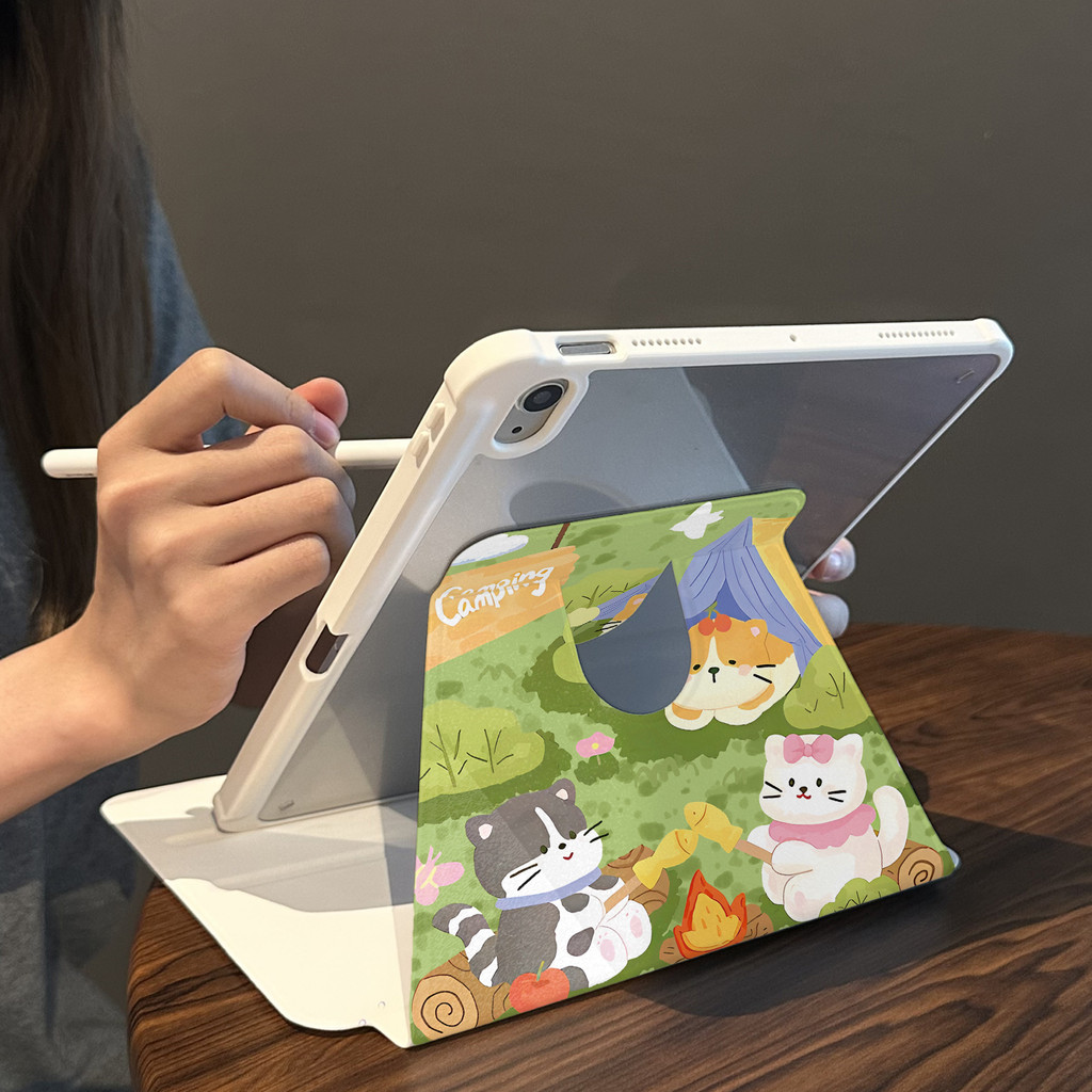 Cocok untuk ipad gen 10 tablet case pelindung lucu ipad air 5 rotasi ipad pro 11 inci 360° 10.9 inci
