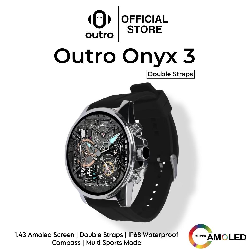 

Outro ONYX 3 DOUBLE STRAPS Smartwatch Bluetooth | NFC | IP68 Waterproof | 1 GB ROM | Sports Mode | Photo Album | Recording | Custom Wallpaper