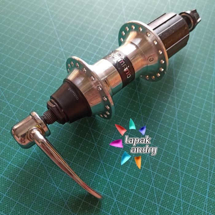 Freehub Belakang Shimano RM60 QR 36H 8 9 10 Speed Silver Banyak Baret - Tanpa QR nya, banyak baretny
