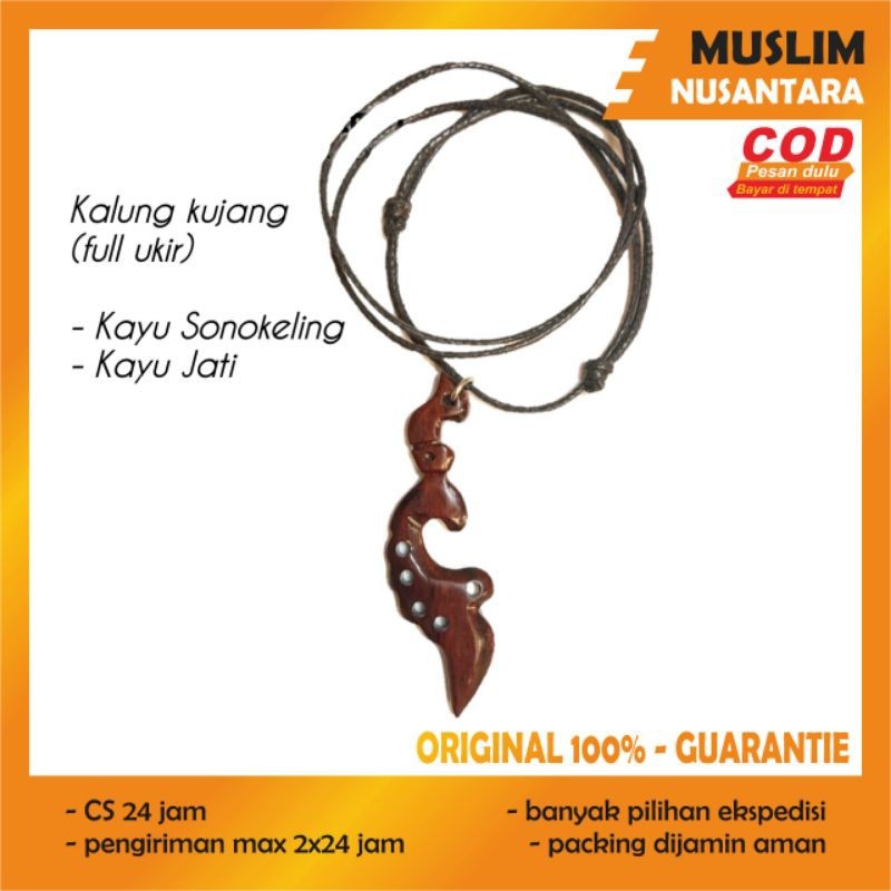 Kalung Kujang Kayu | Kalung bandul kujang kayu jati dan sono keling