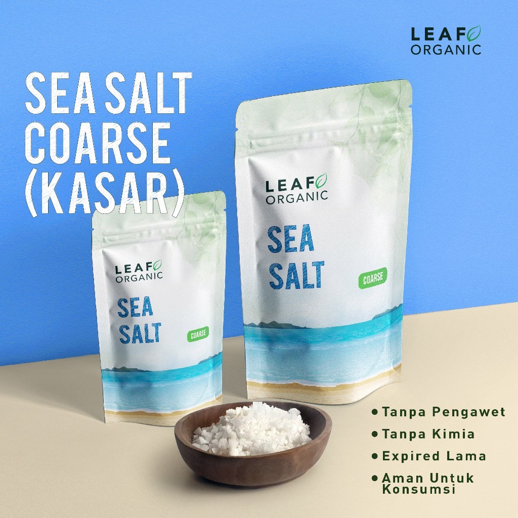 

PROMO!Leaf Organic Sea Salt Coarse / Kasar , Garam Laut Mineral Premium Kering Murni Natural OrganikREADY