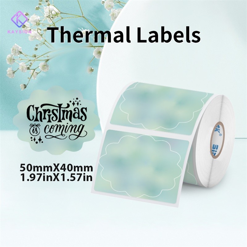 

for M110 M220 Favorable Adhesive Paper Waterproof Tear Resistant Floral Round Type Thermal label Stickers Gift Price Tags