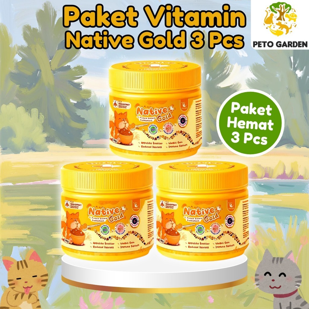 

Paket Hemat 3 Pcs Olive Care Vitamin Kucing NATIVE+ GOLD Protein Tinggi 110gr semua Kucing
