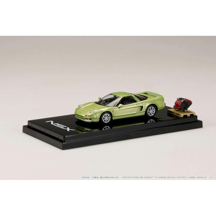 ORIGINAL HJ644006BGR - Hobby Japan Honda NSX Coupe with Engine Display Model LIME GREEN METALLIC