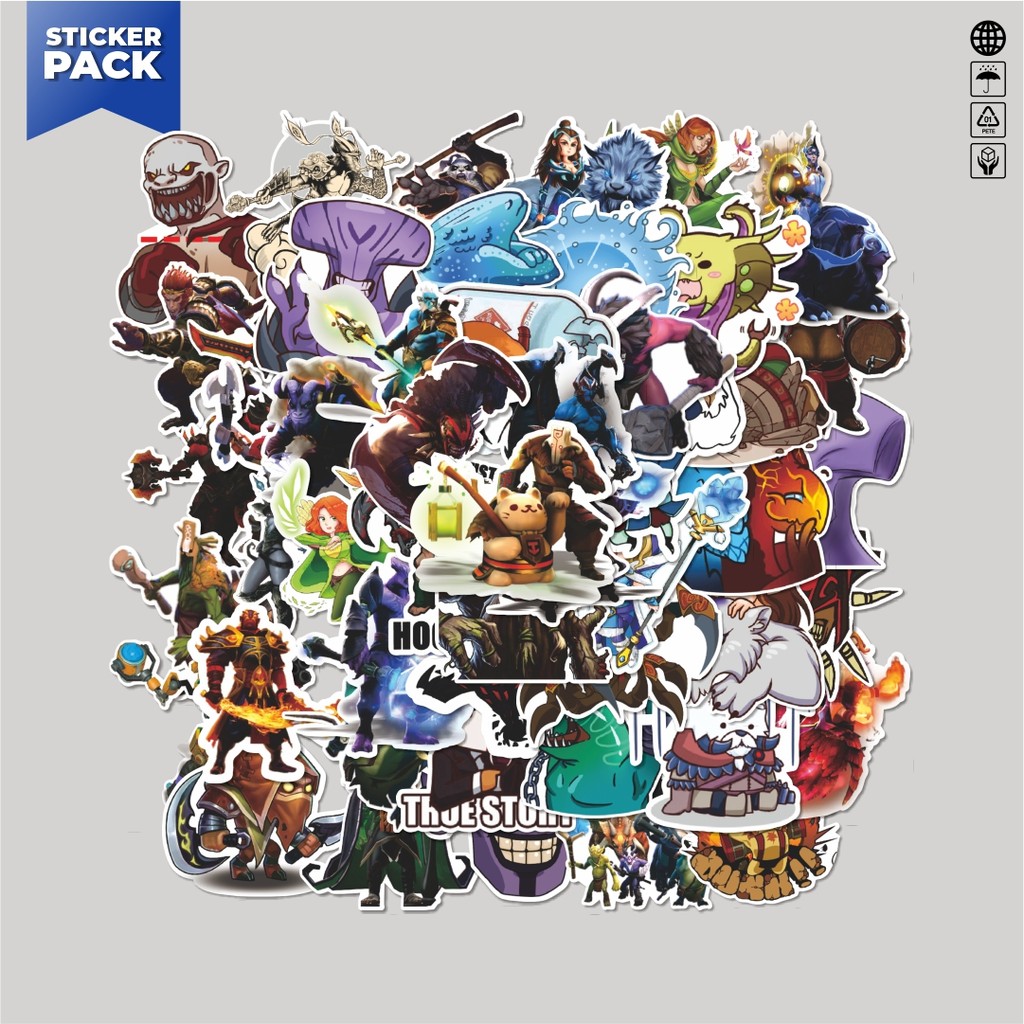 

[100PCS]Stiker Pack Stiker Defend Of The Ancient - DOTA Series 4 Aesthetic Vinyl Anti Air Dekorasi Sticker Laptop Buku Journal Koper Helm Casing HP Gitar Helm Skateboard