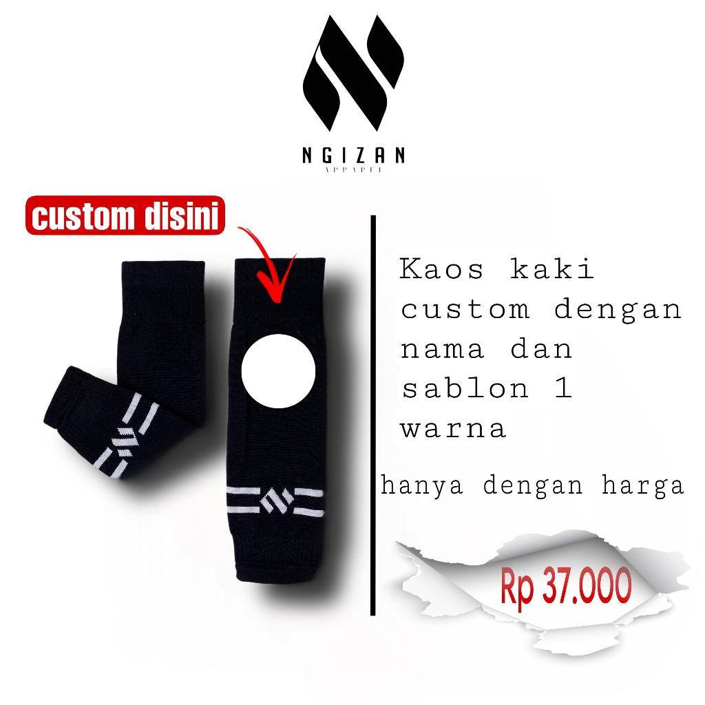 PROMO Kaos Kaki Sambung Custom Olahraga Futsal, Sepak Bola Ngizan