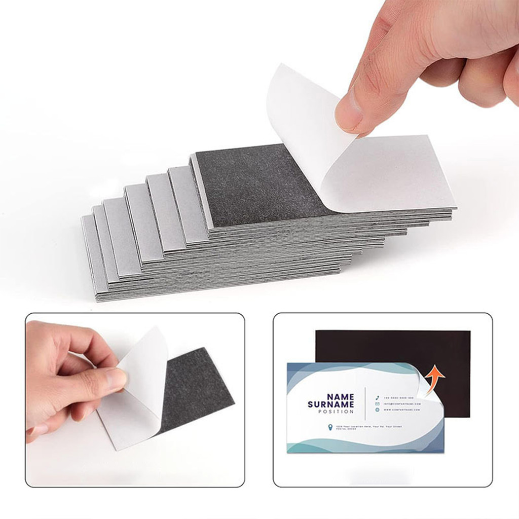 

20 Pcs 2x3.5 Inch Flexible Self-Adhesive Magnetic Sheets DIY Business Card Adhesive Backing Magnetic Sheet