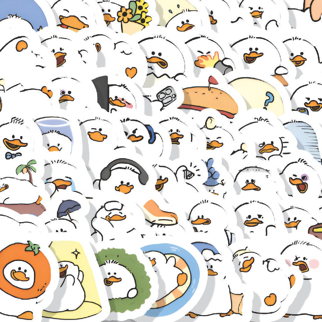

Stiker Cutting Pack Stiker Animal Fat Duck [Hewan Bebek Gemuk] Isi 100Pcs Series Aesthetic Lucu Keren Untuk Koper Bahan Vynil
