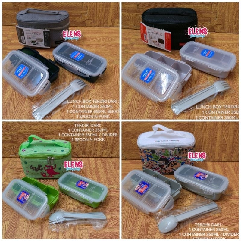 Lock n Lock lunch box kotak makan anak set wadah anti tumpah kedap udara 350ml