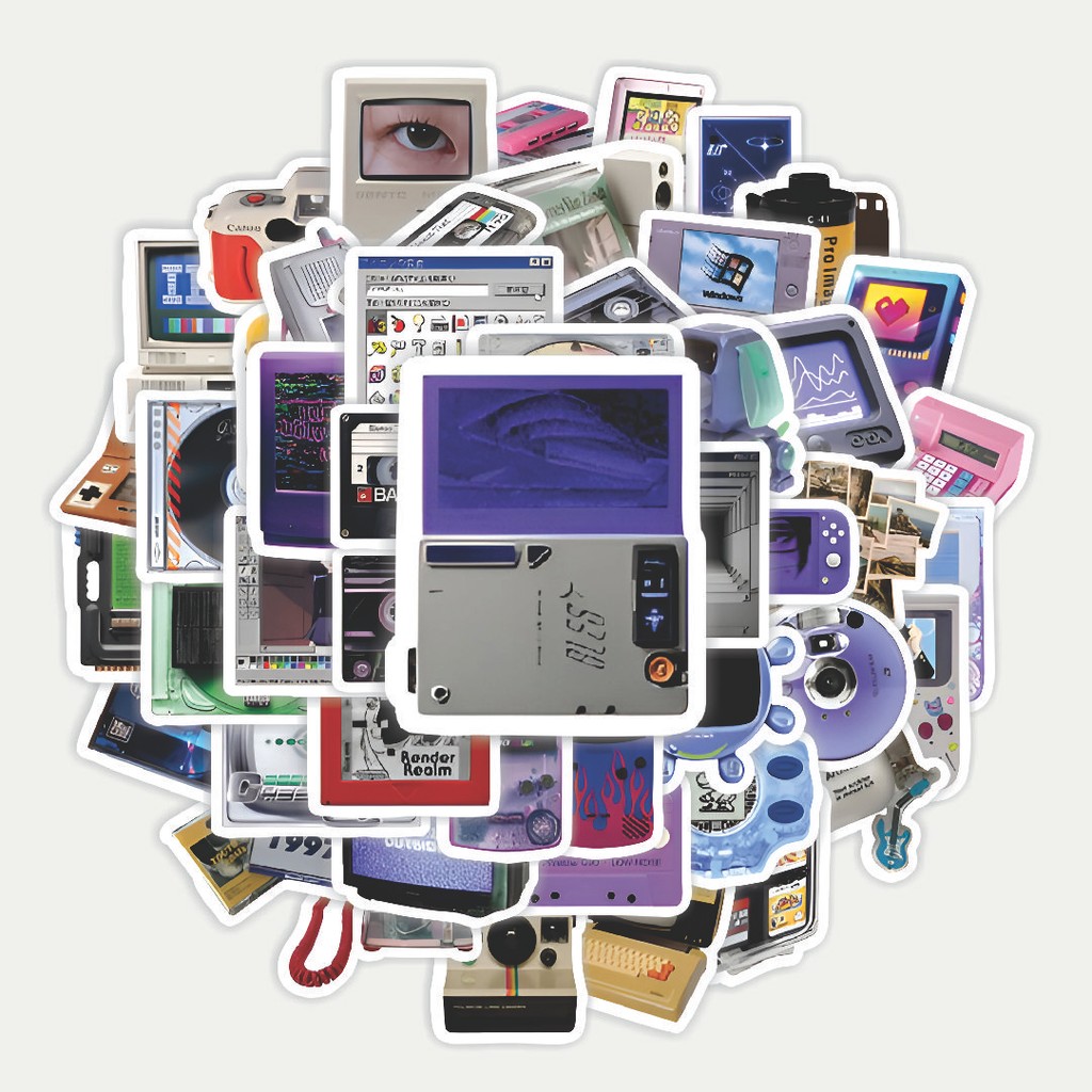 

Sticker Pack Stiker Retro Card Disk Video | Sticker TUMBLR | Stiker LAPTOP KOPER HELM