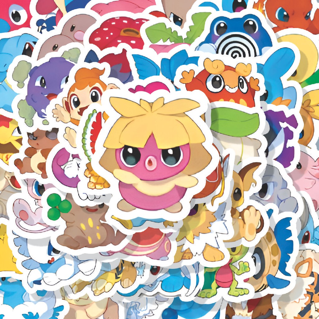

100PCS Lucu Stiker Anime Pokemon Series Stiker Aesthetic Stiker Anti Air Stikers Berperekat Waterproof sticker decal buat Motor Helm Buku Journal Koper Casing HP Laptop Botol Minum Hadiah anak