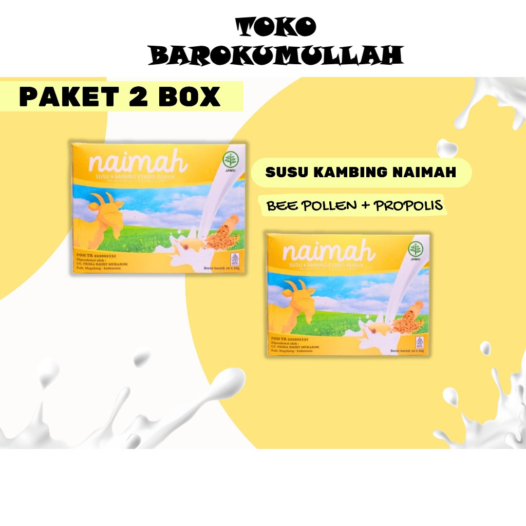 

Susu Kambing Etawa Naima PAKET 2 BOX Original Susu Bubuk / Plus Propolis + Bee Pollen