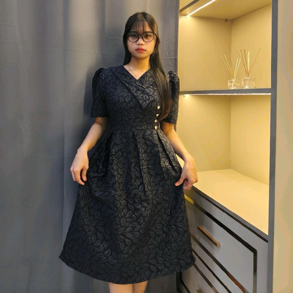 HORE Viloza Dress Natal modern terkini / dress wanita casual / dress pendek / gaun remaja bunga