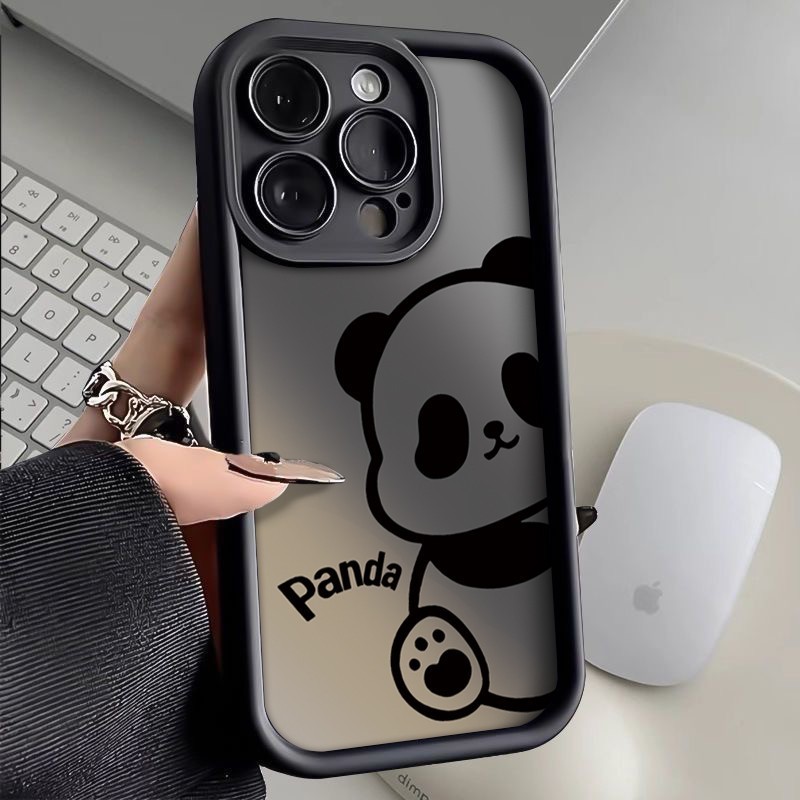 Panda Untuk Case iphone 11 12 13 pro max 15 14 13 x xs xr ip 7 8 6 6s plus casing hp aesthetic terba