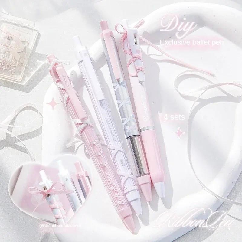 

4pcs/set 0.38mm/0.5mm Gel Pens Set Ballpoint Black Ink Press Gel Pen for Writing Student Supplies Stationery