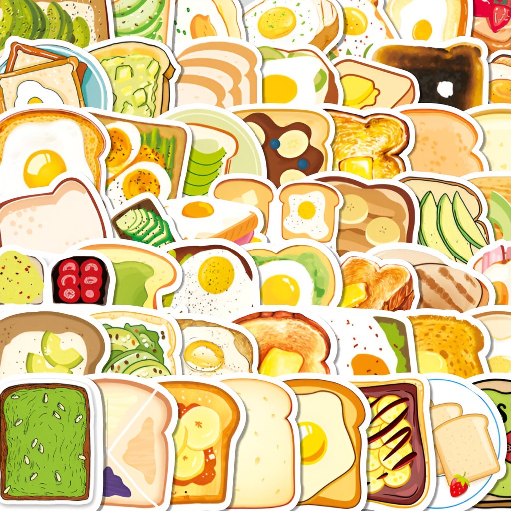 

Stiker Cutting Pack Stiker Piece Funny Toast [Potongan Roti Panggang] Isi 100Pcs Series Aesthetic Lucu Keren Untuk Koper Bahan Vynil