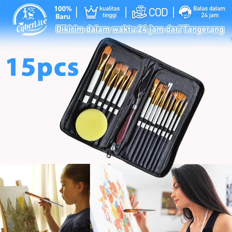 

18in1 Kuas Lukis 1 Set Kuas Gambar Kuas Lukis Set Lengkap Kuas Untuk Melukis Kuas Melukis