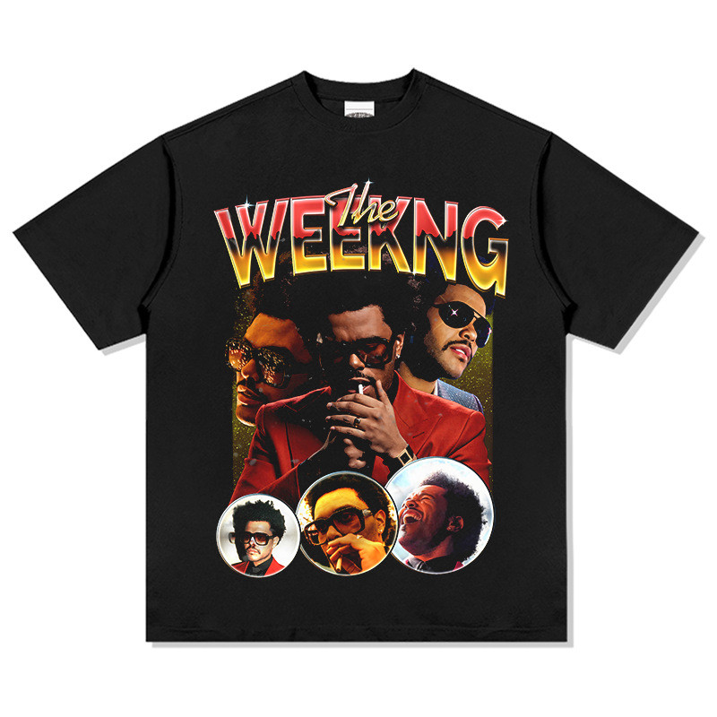 weeknd Korea Style T-shirt Oversize Kaos pria dan wanita  leher bulat
