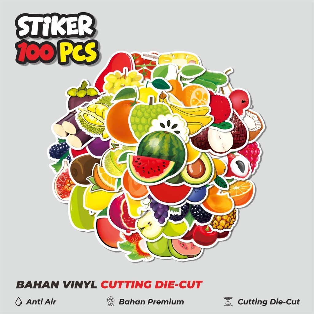 

Terbaru! 50 pcs Stiker Mix Fruits [Campuran Buah] Dekorasi Lucu Kreatif untuk Notebook, Skateboard, HP