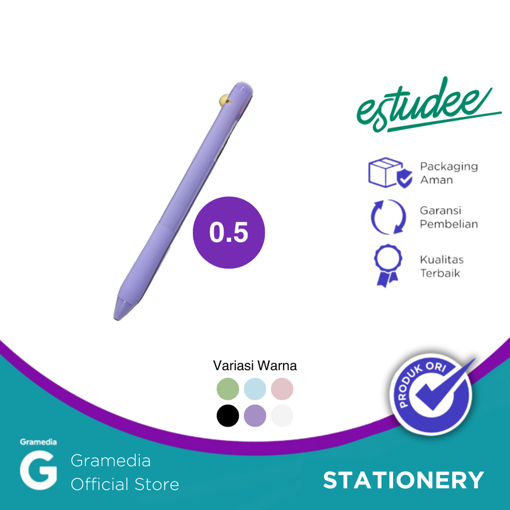 

Gelpen Estudee Maru 0.5 Black Ink - Purple Egp-435