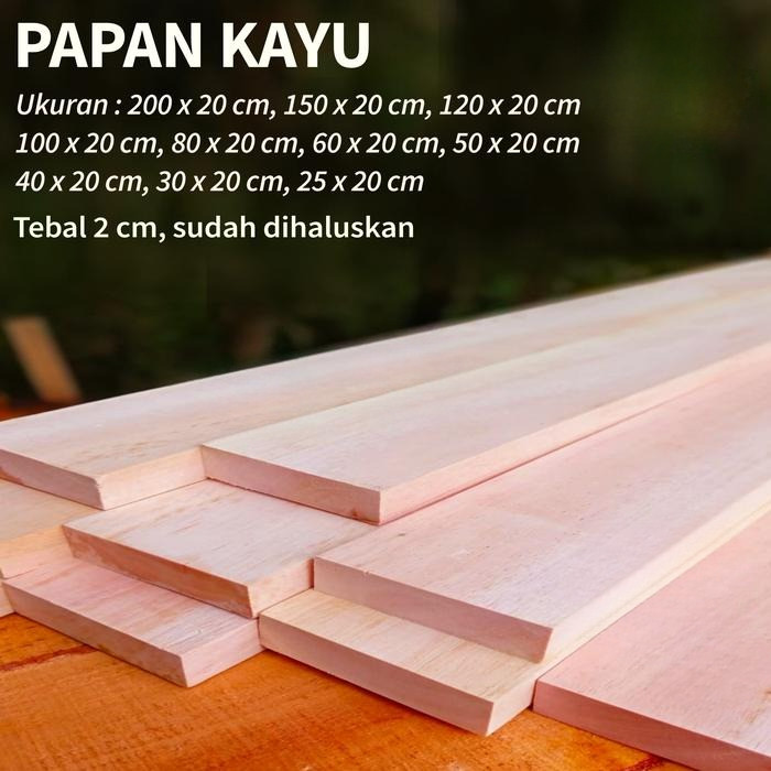

Kayu papan kayu 60x20x2cm talenan kayu wooden board bahan craft dekor - 25 x 20 cm