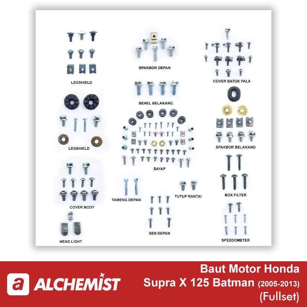 COD / Promo / Original / Baut Supra X 125 Batman Full Set / Baud Honda Supra X 125 Batman Full set F