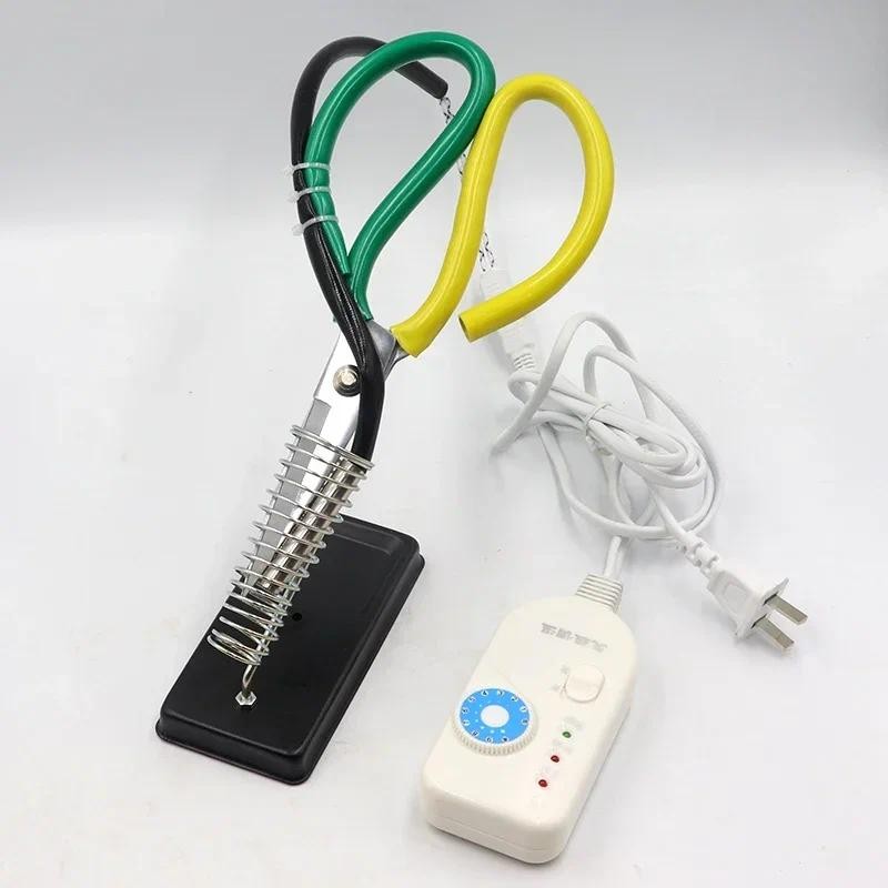 

220V Electric Heat Scissors Thermal Cutter for Fabric Rope Ribbon Webbing Cloth Cutting Handicrafts DIY Tools Set