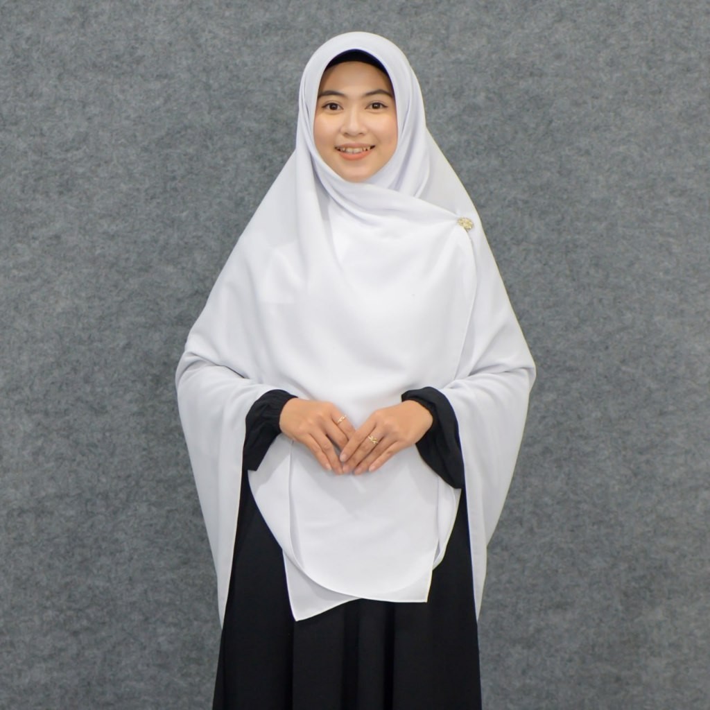 Kerudung Segi 4 Syari Wolfis Jumbo Warna Nude - 130x130 cm