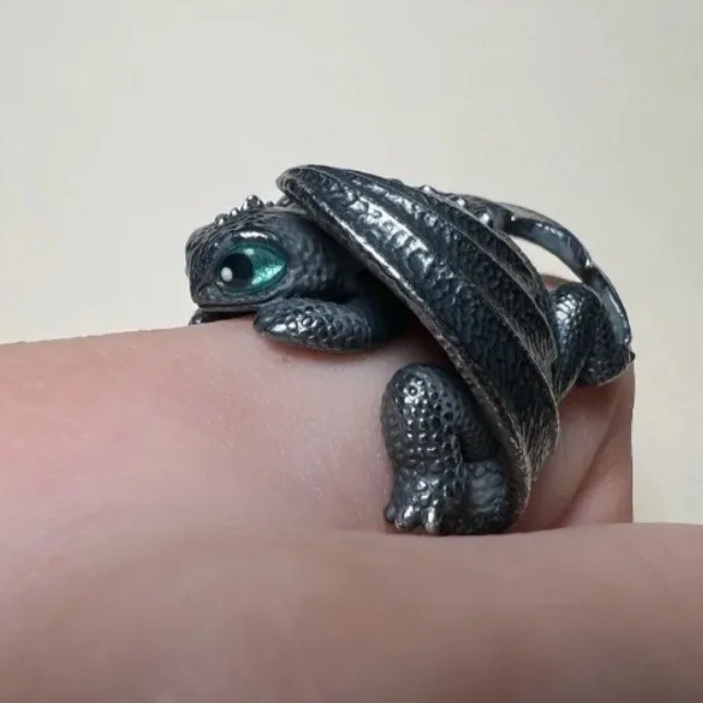 Cute Toothless Ring Anime Dragon Taming Master Role Playing Adjustable Ring