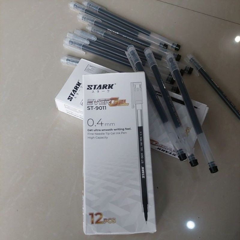 

Pulpen Gel STARK 0.40 mm – Pen Gel Hitam Halus Isi 12 Pcs Harga Grosir BIsa Cod