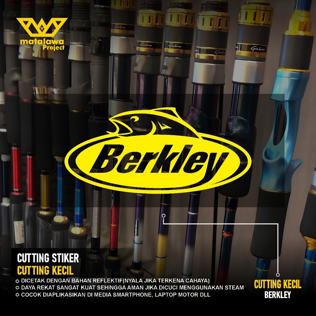 STICKER CUTTING Brand joran Pancing berkley Fishing Stiker Mancing COD