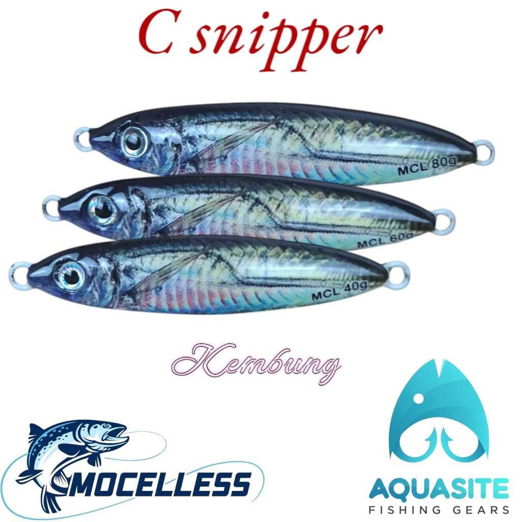 metal jig super realistik glow in the dark umpan mancing jigging bionik decal model kembung full GID