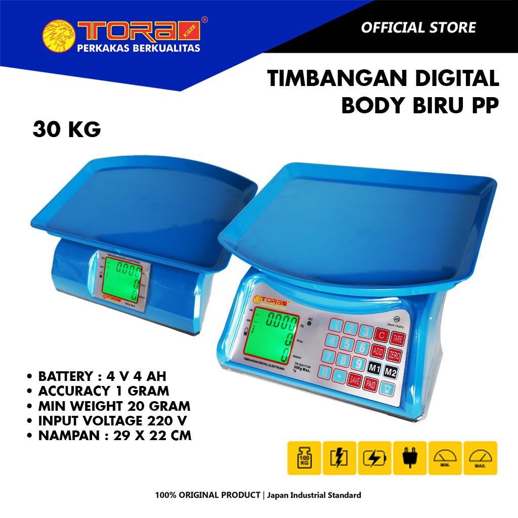 TORA Timbangan Digital Elektronik 30 Kg - Timbangan Buah & Sayur