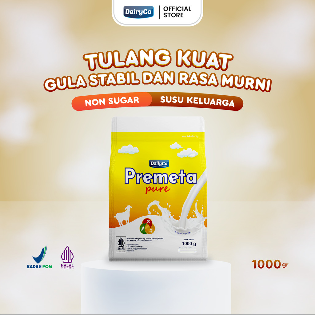 

Susu Etawa DairyGo Pure Plain 1000gr – Non Sugar, Tinggi Kalsium untuk Tulang & Sendi