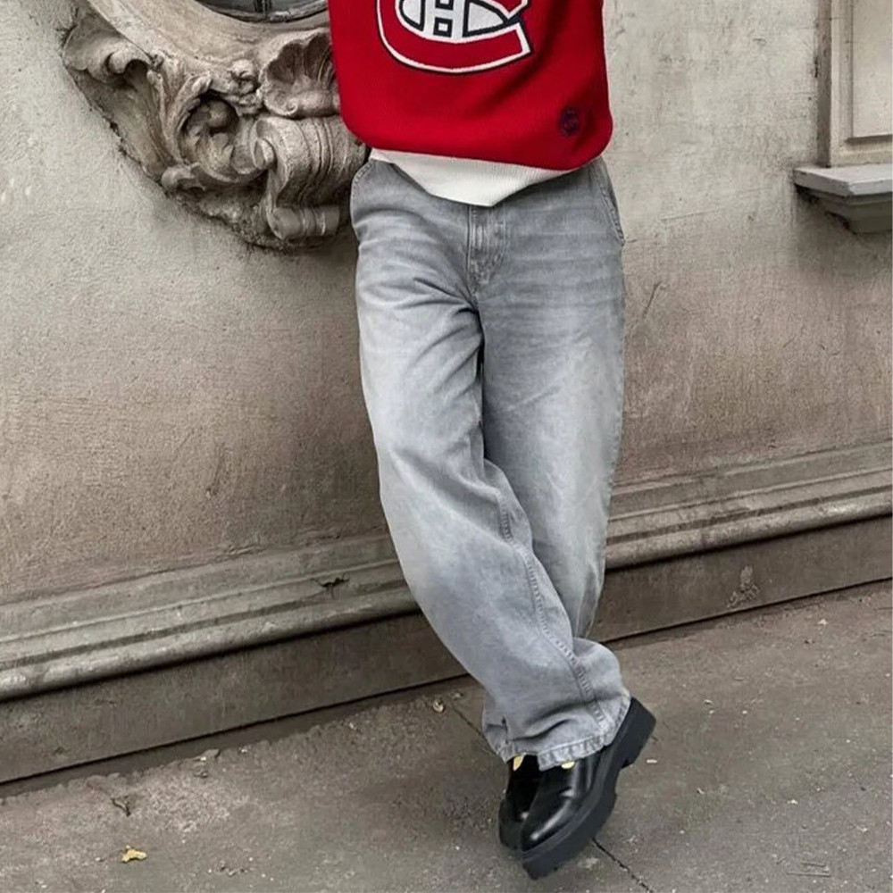 Luunashop Celana Jeans Pria Bershka Men Faded Skater Jeans Grey